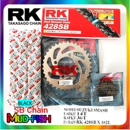 RANTAI &amp; GEGANCU RK PREMIUM SPROCKET CHAIN KIT FOR SUZUKI SMASH RC80 RG110 (428 SB -102L 14T /36T)