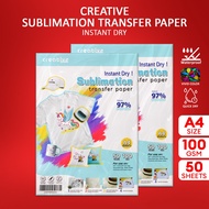 Creative Express Heat Transfer Paper A4 Size 100gsm | Heat Transfer Paper for Sublimation 100gsm