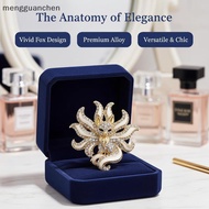 [mengguanchen] Cartoon Fox Brooch Rhinestone 9-Tails Animal Party Pin Gifts [TW]