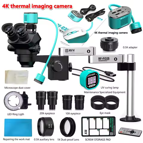 Simul Focal Trinocular Stereo Microscope Jewelry Soldering Coins Phone PCB 1080P 2K 4K HDMI USB Herm