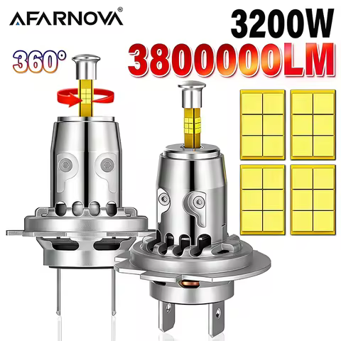3200W 360 3D H7 LED Car Headlight Bulbs 3800000LM Canbus Turbo Fan 1:1 Mini Auto Light H7 LED Emit D