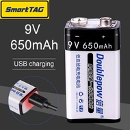 🇲🇾 SMARTAG TOUCHNGO Original Doublepow DP-9V650 USB Rechargeable 9V 650mAh Li-ion Battery Smart Tag