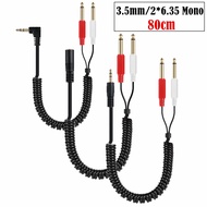 Spring Retractable Cable 3.5mm One Point Two Mono 6.35 Cable Audio Cable Mixer Cable 3.5 Turn Dual 6