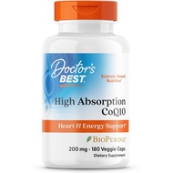 Doctor's Best High Absorption CoQ10 200mg with BioPerine Supplement - Coenzyme Q10 Caps for Heart He