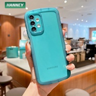 HANNEY สำหรับ Samsung Galaxy A14 A24 A34 A54 A04S A04 A04E A13 A23 A33 A53 A73 A52 A72 A32 A51 4G 5G เคสโทรศัพท์สีสัน Soft CLEAR กล้องป้องกันกันกระแทกฝาหลัง NA-01