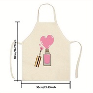 Nail Polish NAILY Linen Single-sided 3D Print Kitchen Cooking Art Apron  Pengilat Kuku NAILY Linen C