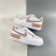 N-I-K-E Air Force 1 Shadow White/Amethyst Ash-Pink Oxford Sports Sneakers Shoes