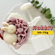 Rabbit Mooncake Mould 50g Moon Cake Mold 75g Jelly Mould Plastic 3d Hand Press Molder Flower Stamp B