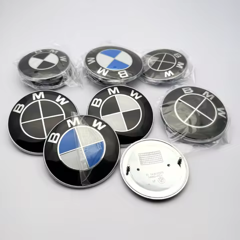 2pcs 82mm 74mm Car engine hood chrome front/rear boot badges hood trunk Emblem logo for bmw E46 E39 