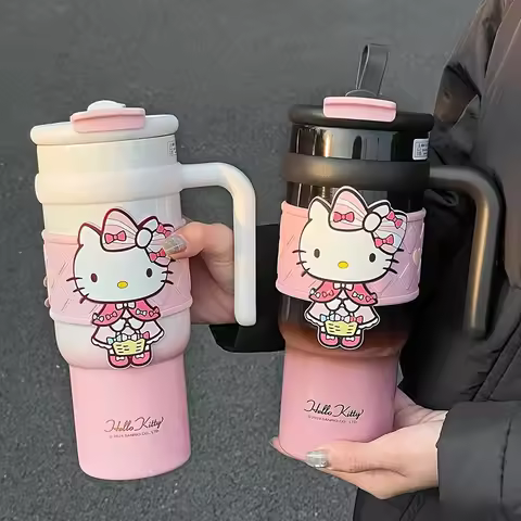 1pc Hello Kitty Stainless Steel Insulated Cup, 900ML Large Capacity Cute Water Cup, Christmas Gift, 