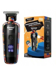 Kemei Km-max5090 電動理髮器,多功能家用剪髮器,印花塗鴉設計0毫米零間隙剪髮器男士usb充電,理髮剃鬚一機適用於專業理髮