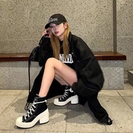 HITAM Boots HEELS Women Korean STYLE SPORT SHOES Black FQ-992