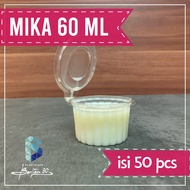 Tempat Saus Plastik 60 ml + Tutup Sambung Cup Sambal Sauce Container Isi 50 Cup Mika Tutup Sambung/C