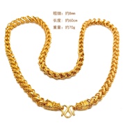 new Luxury 24K 9999 Pure Gold real gold Wide 8MM 10MM 12MM faucet Thailand necklace domineering mens