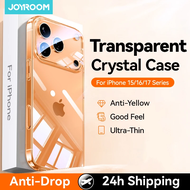 【AA NEW】 Joyroom For iPhone 17 16 15 Pro Max Case Lens Protection Anti-Yellow Case For iPhone 17 16