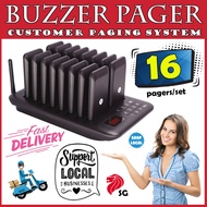 Pager buzzer 16 pcs set Paging System Hawker Centre Wireless Food Buzzer waterproof coaster queue