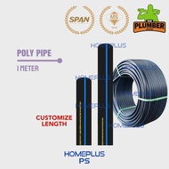 Homeplus HDPE PP Sirim Span Poly Pipe 1 Meter Roll Fittings Pipe Black Connector Paip Hitam 20mm 25mm 32mm