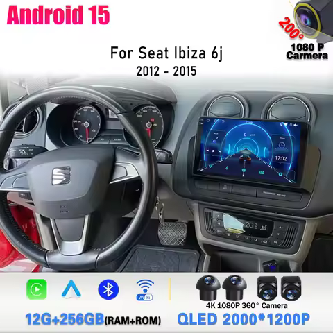 Android 15 Carplay Android Radio For Seat Ibiza 6j 2012 - 2015 Multimedia AI Voice 4G Car Video Play