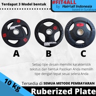 [5cm] Rubberized plate barbell plate 10 kilo kg iron rubber gym fitness
