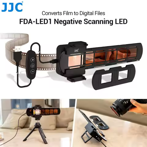 JJC Negatives Scanning LED Light 35mm Film Scanner with Strips & Slides Holder Photo Scanner Film Di