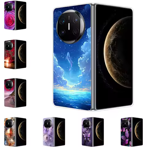 Capa For Huawei Mate X6 X5 X3 X2 Transparent Hard Folding Luxury Painted For Honor Magic V3 Vs3 V2 V