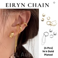 EL Austine - Eiryn set chain earrings earcuff Gold plated 14K Gold earring/ Silver earring/