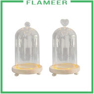 [Flameer] Clear Glass Cloche Dome Transparent Dome Cloche Ornament Clear Bell Jar Cloche Dome