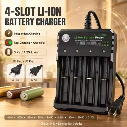 18650 Li-ion Battery Charger 4 Slots AC 110V 220V EU/US Dual For 18650 Charging 3.7V 4.2V Rechargeab