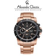 [Official Warranty] Alexandre Christie 6141MCBCABA Stainless Steel Strap 44mm Men's Chronograph Watc