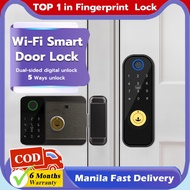 Smart Grill Door Lock Double-sided Password Fingerprint Door Lock Gate Electronic Password Lock TUYA WiFi Digital Lock