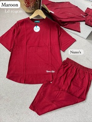 Oneset Kaos Pendek Nunos || Setelan Wanita Polos Celana Pendek Lengan Pendek Terbaru