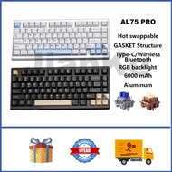 YUNZII AL75 PRO Aluminum Wireless Mechanical Keyboard 75% Hot swappable RGB GASKET Custom Gaming Key
