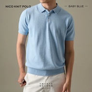 TWENTYSECOND เสื้อโปโลแขนสั้น ผ้า Knit  รุ่น Nico Knit Polo - ฟ้า / Blue