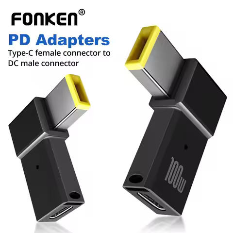 FONKEN PD 100W USB Type C Female to DC Male Adapter For Lenovo Thinkpad USB C Fast Charging Cable Co