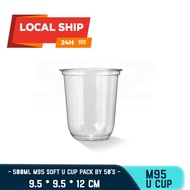 Eco-Friendly M-95 U Soft Milktea Cup 360/500/700CC Food Grade Plastic Cup for Boba Tea