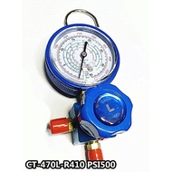 SINGLE GAS CHARGING METER 【R22 R410A R32 R134A R12 R600 】GAS METER MANIFOID GAUGE LOW /HIGH PRESSURE SINGLE GAUGE AIR CONDITIONER REFRIGERANT CT-470L 进gas表 LOW SIDE / HIGH SIDE REFILL GAS