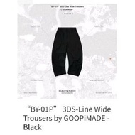 黑3“BY-01P” 3DS-Line Wide Trousers by GOOPiMADE - Black
