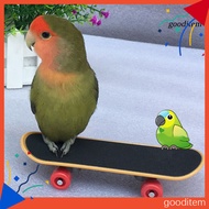 gooditem Skateboard Toy Mini Ease Anxiety Plastic Skateboard Training Toy for Budgie