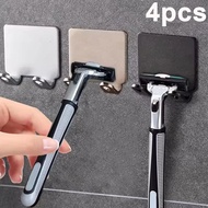 4pcs Wall Razor Holder Adhesive Men's Shaving Shaver Razor Stand Shelf Kitchen Bathroom Shaving Razo