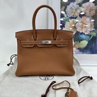 Hermes 愛馬仕 Birkin30 金棕銀扣 togo皮 U刻