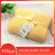 90x120cm Baby Blankets New Knitted Newborn Hollow Blanket Wrappers Summer Aircon Room Lightweight Cover Solid Color Cotton Children Travel Blanket B5021235