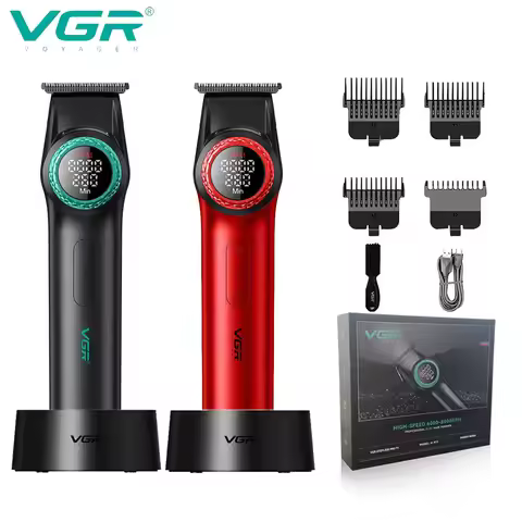 VGR Hair Clipper Professional Hair Trimmer Rechargeable Hair Cutting Machine Cordless Barber BLDC Mo