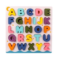 Big Size ABC Puzzle Alphabet Numbers 123 Montessori Learning Wooden Puzzle Toy Kids Educational Boar