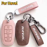 Genuine Leather Smart Keyless Remote Car Key Fob Case Cover Holder Shell Zinc Alloy Keychain Protector For Great Wall GWM Haval Jolion H6 H1 H2 H2S H4 H5 H7 H8 H9 F5 F7X F7 Coupe M6 Chitu Big Dog Shenshou