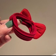 0ne Piece Red Bow Hair Band New Year Girls Headwear Accessories Hairties
