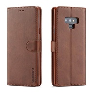 สำหรับ Samsung Galaxy Note 9 หรูหราแม่เหล็กย้อนยุคพลิก caseleather ปกโทรศัพท์กระเป๋า C oques พร้อมขาตั้งผู้ถือบัตรปลอก