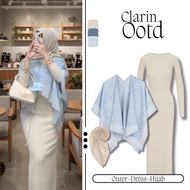 Suit MinimalistWanita | One Set 3in1 [Long Dress+Arwen Outer+Hijab] Beach/Invitation/Hangout Trendy 