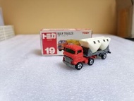 Tomica No19日本製日野東京精糖運輸車(橙色雙面盒)BULK TRAILER(MADE IN JAPAN)