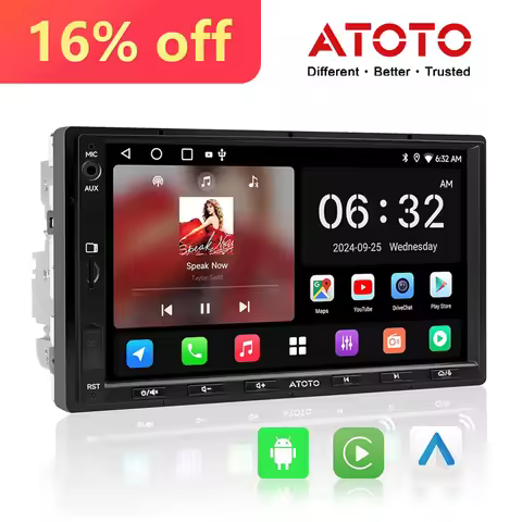 ATOTO A5LG2A7T 7 inch Android Double DIN Car Stereo, CarPlay Android Auto Touch Screen, Wi-Fi/BT/USB