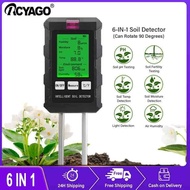 RCYAGO ความแม่นยำสูงจอแสดงผลดิจิตอลพับ 6 ใน 1 ดินทดสอบ h pH ความชื้น Meter หน้าจอ LED สวนกระถางต้นไม
